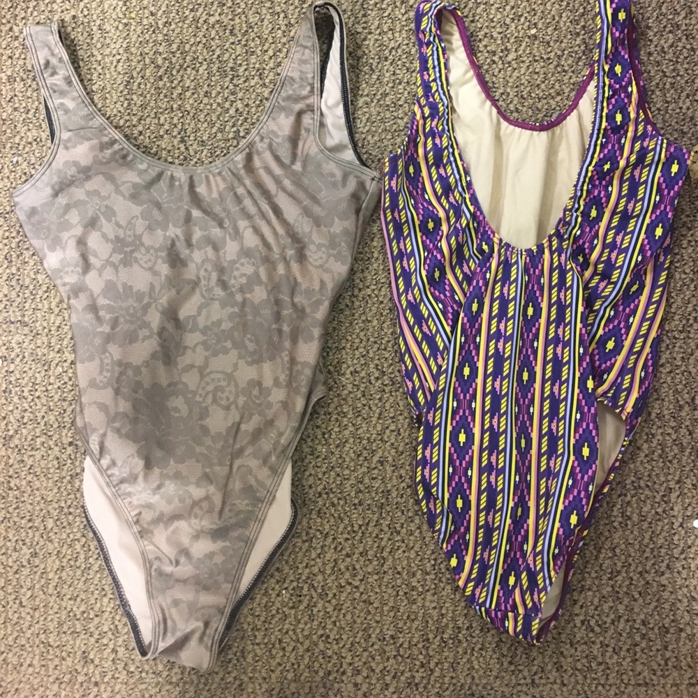 One piece bathing suit (lace and multi color)
